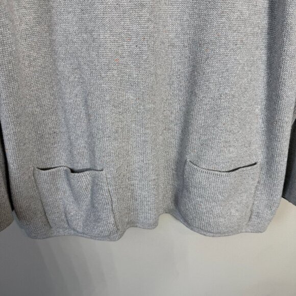 NWOT J. Jill Long Sleeve Crewneck Sweater Pullover Women's Medium Gray Pockets - Picture 6 of 10